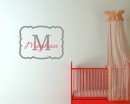 Customized Name with Frame Initial Letter Decal For Nursery